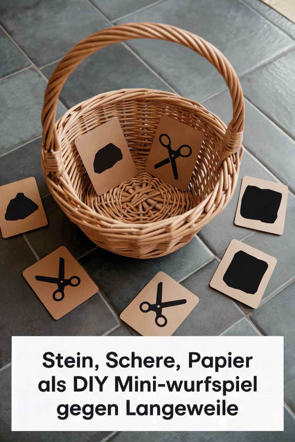 DIY Ideen gegen Langeweile Mini-Wurfspiel Schere, Stein, Papier
