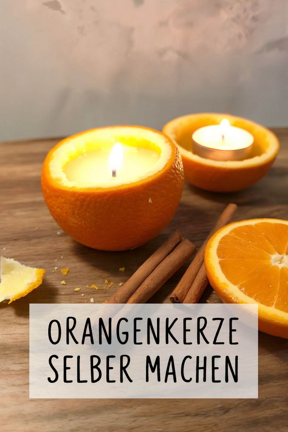 DIY Ideen gegen Langeweile Orangenkerze selber machen DIY Kerze aus Orangenschalen