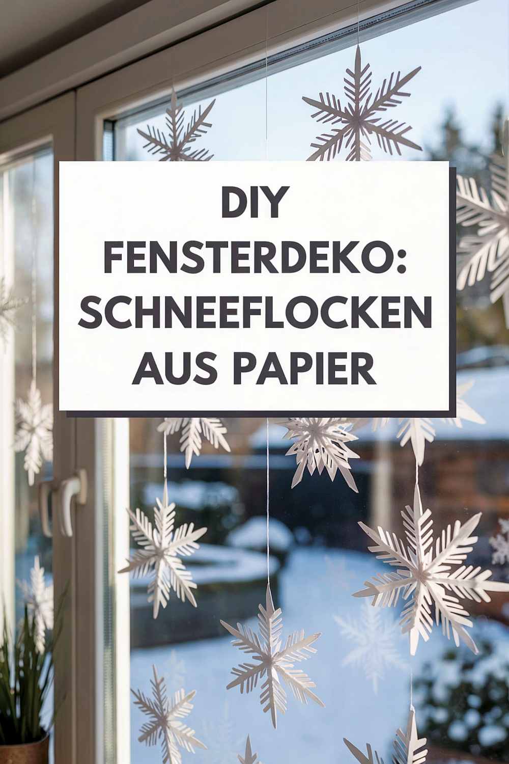 Fensterdeko Weihnachten Schneeflocken aus Papier DIY Winter Deko