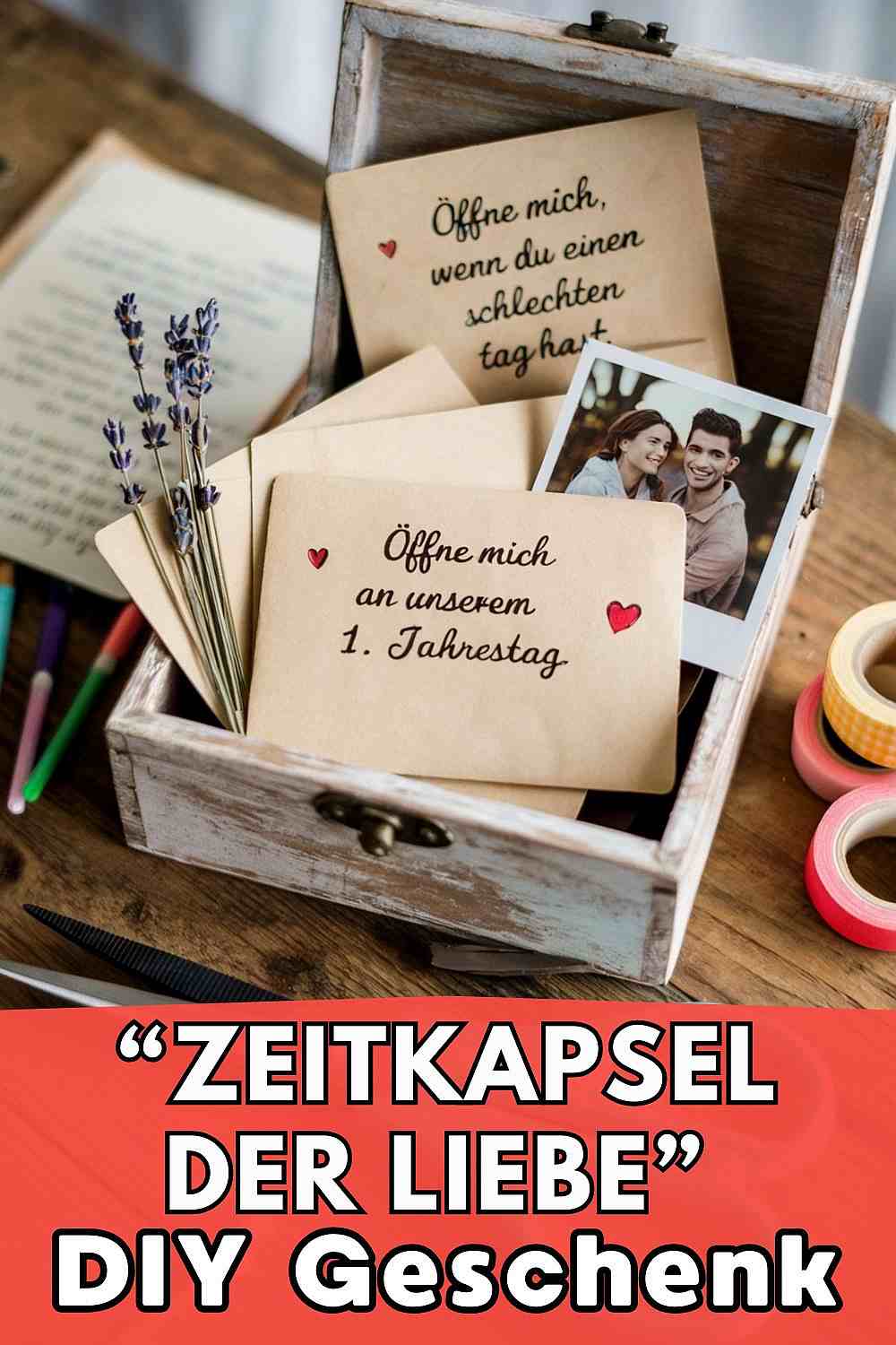 Valentinstag Bastelideen DIY Zeitkapsel der Liebe
