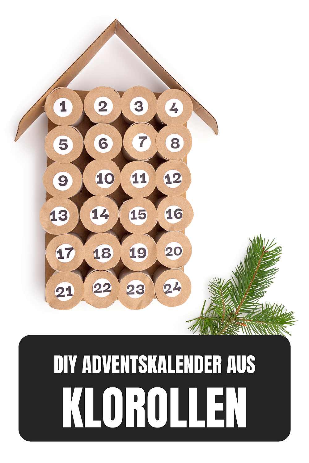 Adventskalender basteln aus Klorollen