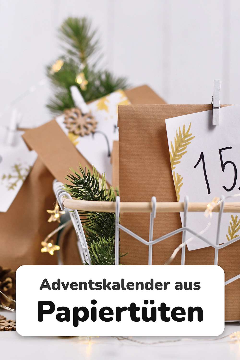 Adventskalender basteln aus Tüten als DIY Adventskalender mit Papiertüten