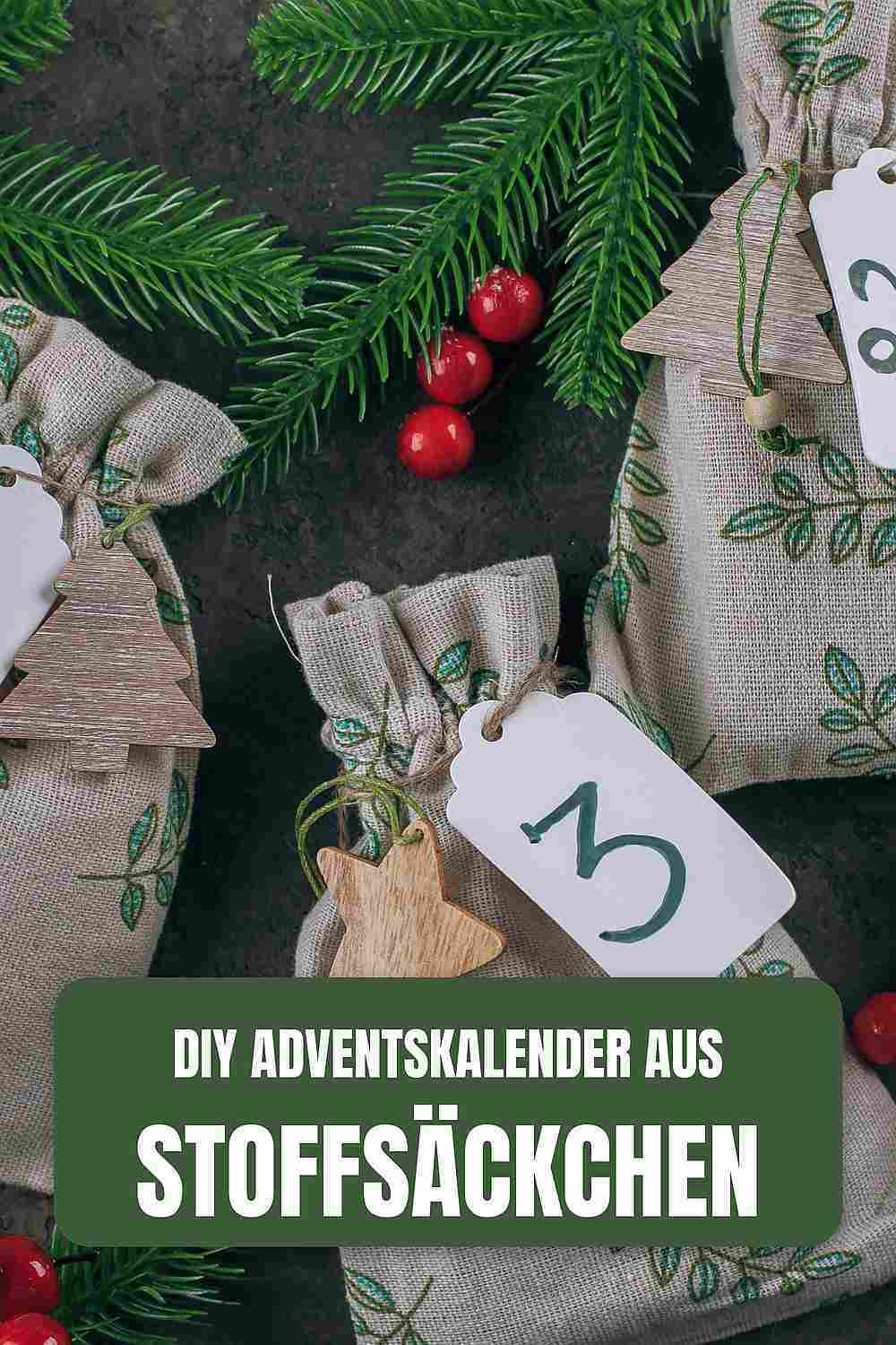 DIY Adventskalender aus Stoffsäckchen selbstgemacht